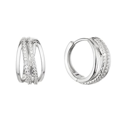 31112 stribrne nausnice kruhy so zirkónmi v bielej farbe 11462 1