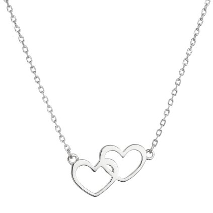 31259 stribrny nahrdelnik dve srdicka 62008