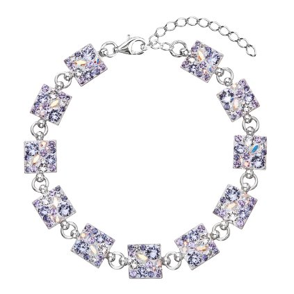 17747 stribrny náramok so swarovski kryštálmi fialovy 33047 3 violet