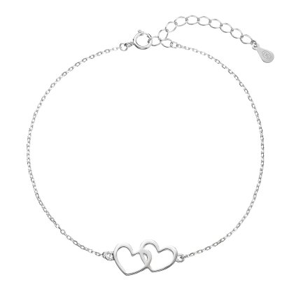 31343 stribrny naramok dve srdicka 63009