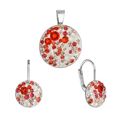 31415 sada šperku s kryštálmi swarovski nausnice a prívesok mix farieb oranzova kulate 39178 3 sunset