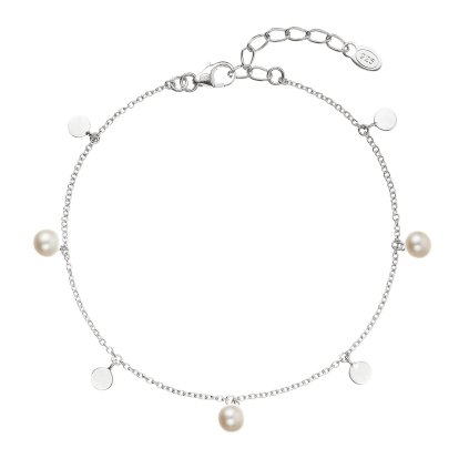 31421 strieborný náramok tri perlicky striedave so striebornou placickou 23027 1