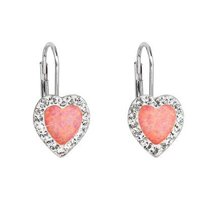 31514 stribrne nausnice visiace so syntetickým opalom koralové srdce 31319 1 coral