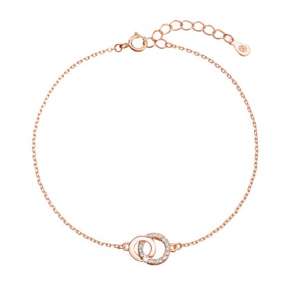 31544 pozlátený stribrny rose naramok krúžky so zirkónmi 13033 1 crystal