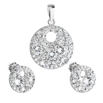 17774 sada šperku s kryštálmi swarovski nausnice a prívesok bile kulate 39148 1