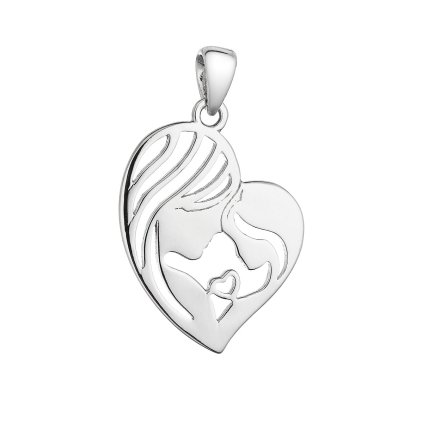 31898 stribrny prívesok srdce matka a dieťa 64002