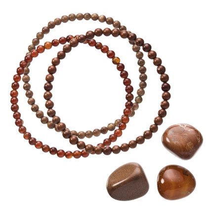 31922 náramky s mineralnymi kameňmi achat avanturine 43043 3 sv hnedý