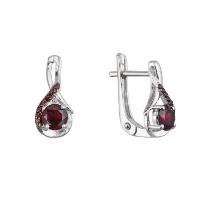 31985 stribrne nausnice luxusne s pravymi kameňmi červená slza 11495 3 garnet