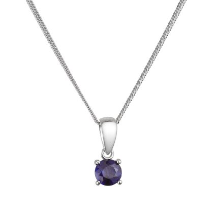 32003 stribrny nahrdelnik s pravym kameňom temne modry 12078 3 sapphire blue