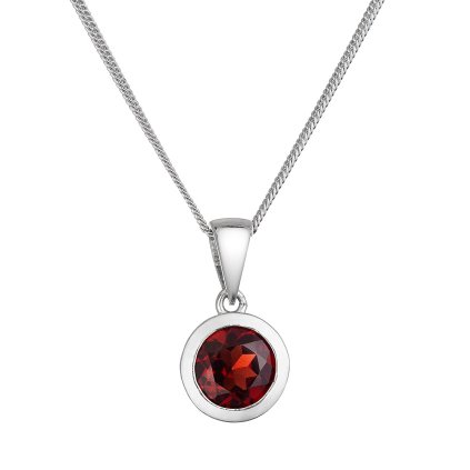 32012 stribrny nahrdelnik s pravym kameňom rudy 12081 3 garnet