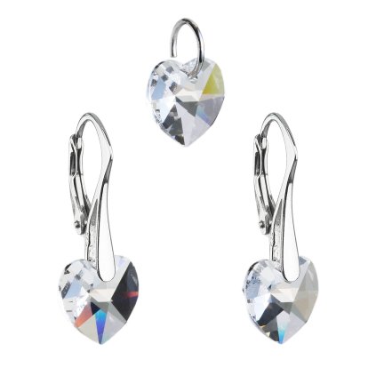 16388 sada šperku s kryštálmi swarovski nausnice a prívesok bila srdce 39003 1