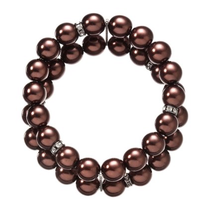 32243 perlový náramok dvojrady tmavo hnedý 33065 3 dark