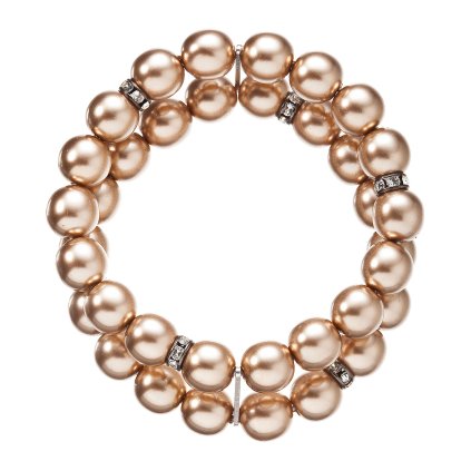32249 perlový náramok dvojrady svetlo bronzové 33065 3 lt bronze