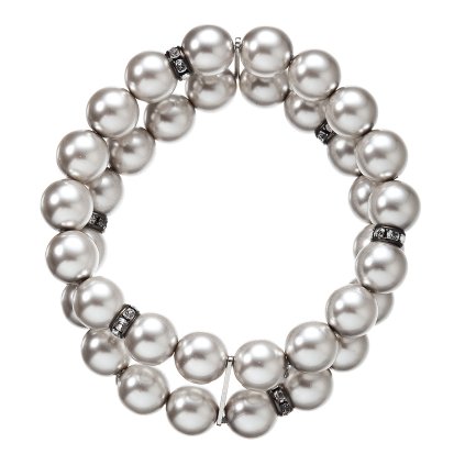 32252 perlový náramok dvojrady svetlo sedy 33065 3 lt grey