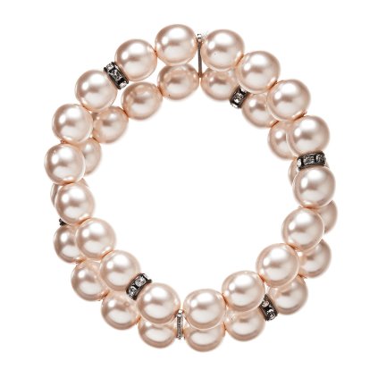 32255 perlový náramok dvojrady ružovej 33065 3 rose