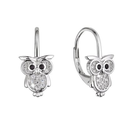 32279 5 stribrne nausnice sovicky se zirkony 11501 1 crystal