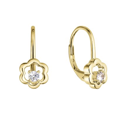 32294 pozlátené stribrne nausnice kyticky so zirkónom 11504 1 crystal