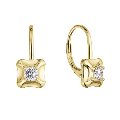 32306 pozlátené strieborné náusnice štvorecky so zirkónom 11506 1 crystal