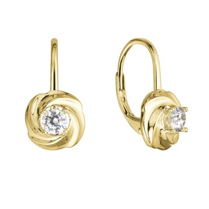 32312 pozlátené stribrne nausnice so zirkónom 11507 1 crystal