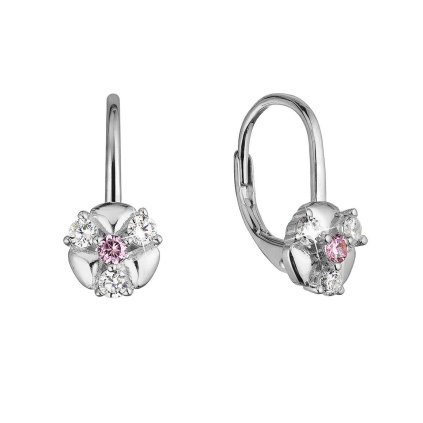 32321 stribrne nausnice so zirkónmi 11508 3 crystal rose