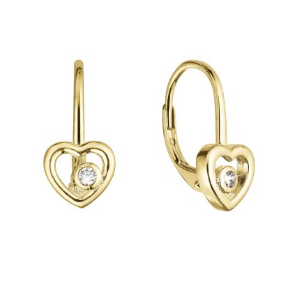 32351 pozlátené stribrne náusnice srdca so zirkónom 11514 1 crystal