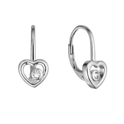 32354 stribrne nausnice srdce so zirkónom 11514 1 crystal