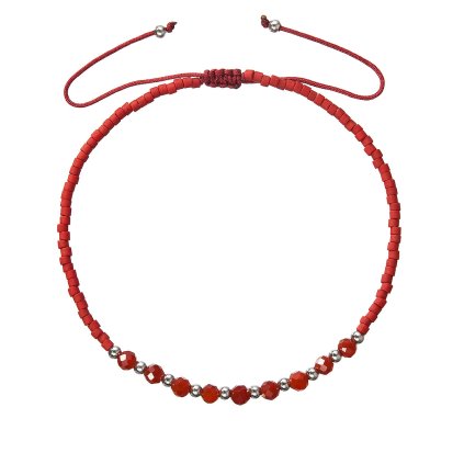 32426 textilný miyuki náramok červené achat 13037 3 red