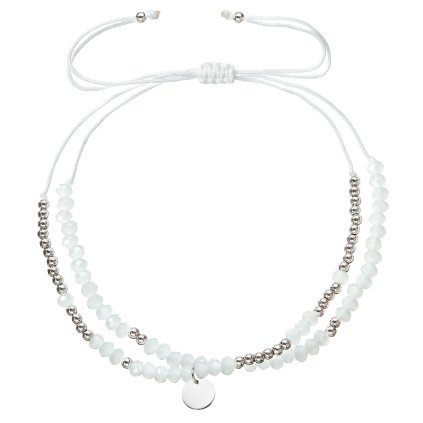 32432 textilný náramok biele koralky 13038 1 white