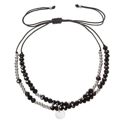 32435 textilný náramok čierne koralky 13038 3 black
