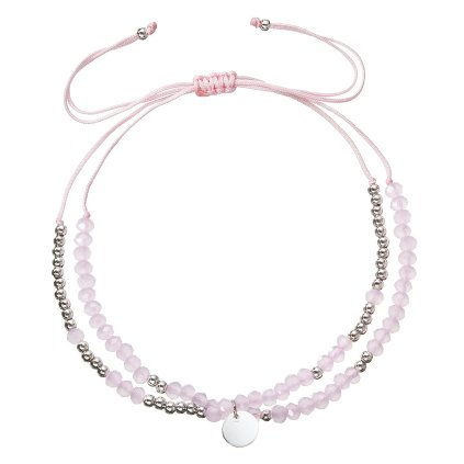 32438 textilný náramok ružovej koralky 13038 3 pink