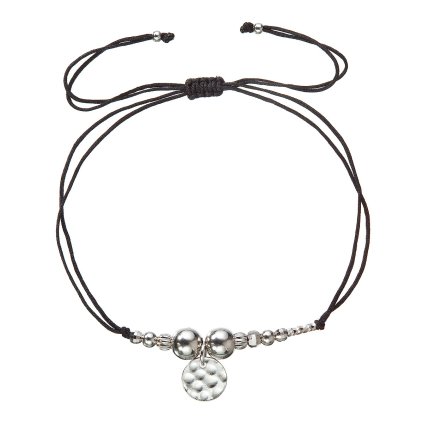 32447 textilný náramok cierny stribrne gulicky 13040 3 black