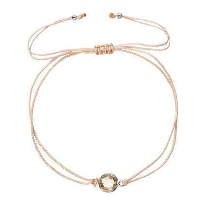 32453 textilný náramok bezový s kryštálom 13041 3 beige