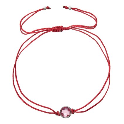 32465 textilný náramok cerveny s kryštálom 13041 3 red