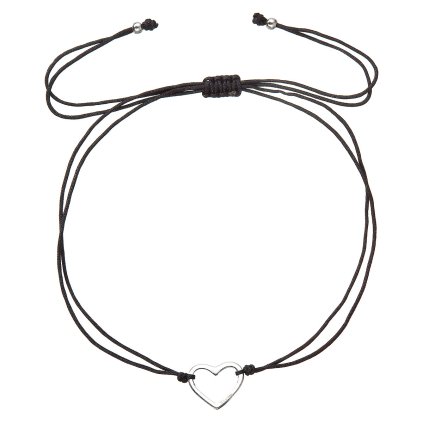 32468 kabbalah náramok so stribrnym srdickom 13042 3 black