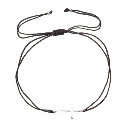 32480 kabbalah náramok so stribrnym krískom 13045 3 black