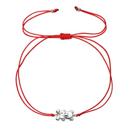 32486 kabbalah náramok so stribrnym medvedíkom 13046 3 red