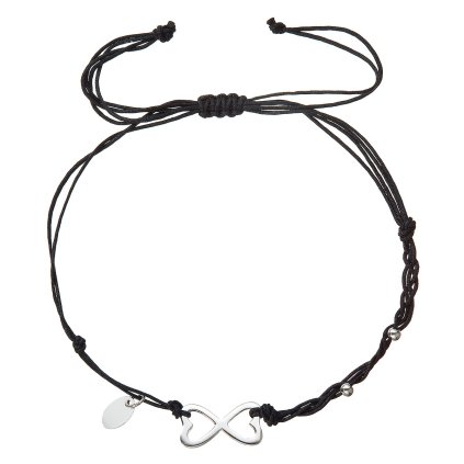 32495 kabbalah náramok so strieborným nekonečnom 13048 3 black