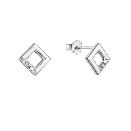 32552 stribrne nausnice malé kosoštvorecky so zirkónmi 11526 1 crystal