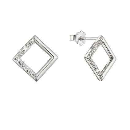 32555 stribrne nausnice kosoštvorecky so zirkónmi 11527 1 crystal