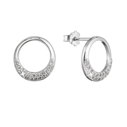 32558 stribrne nausnice krúžky so zirkónmi 11528 1 crystal