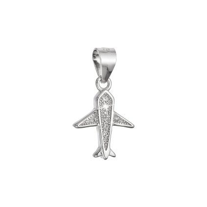 32561 stribrny prívesok lietadlo so zirkónmi 14035 1 crystal
