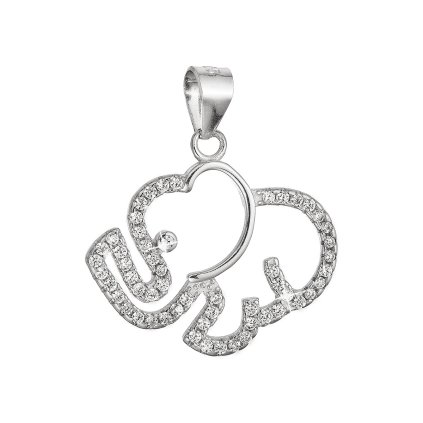 32570 strieborný prívesok slon so zirkónmi 14038 1 crystal