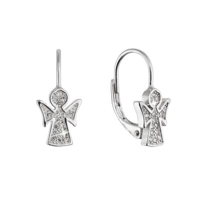 32612 stribrne nausnice anjel so zirkónmi 11543 1