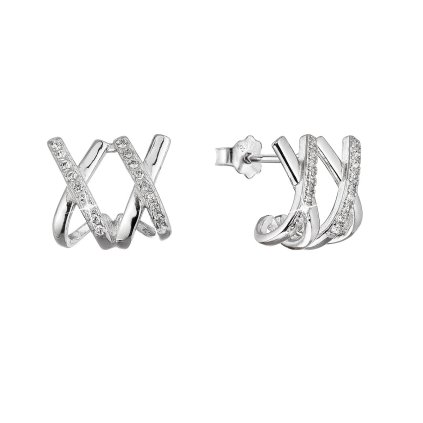 32618 stribrne nausnice dve x so zirkónmi 11545 1