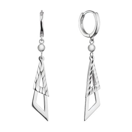 32621 stribrne dlhé nausnice trojuholníky 61056