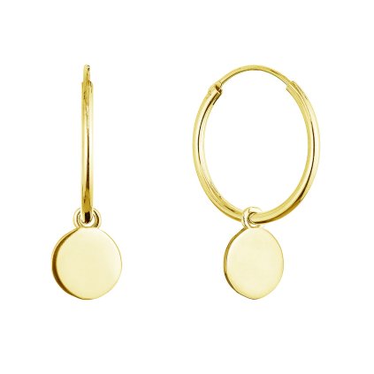 32630 pozlátené stribrne nausnice kruhy s lesklou placickou 61058