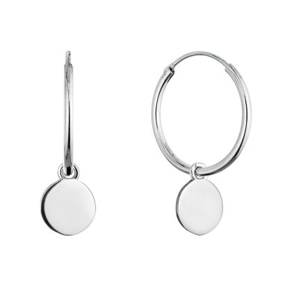 32633 stribrne nausnice kruhy s lesklou placickou 61058