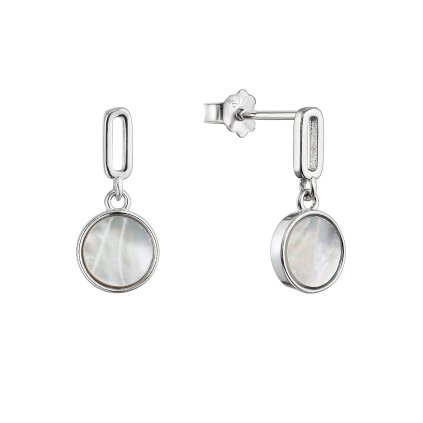 32735 stribrne nausnice visiace guľate s perleťou 11518 1 perleť