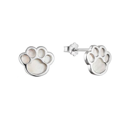 32741 stribrne nausnice labky s perleťou 11519 1 perleť