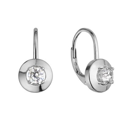 33044 stribrne nausnice s bielym zirkónom 11510 1 crystal